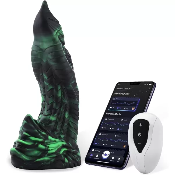 Wildolo APP Controlled Vibrator, Glow in The Dark Silicone Dildo, 8.7