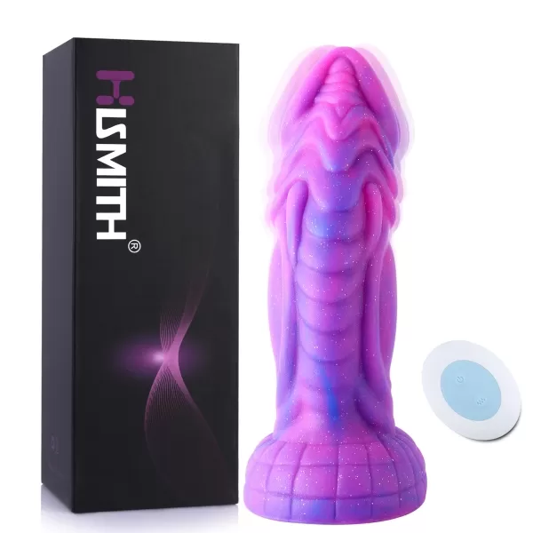 Hismith 8 Inch Curved Giant Suction Dildo With Vibration - The Dream Sky Monster Series