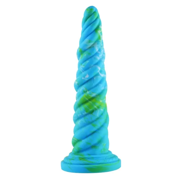 Hismith 10.12 Inch Awl Shape Mixed Colors Silicone Dildo With Suction Cup